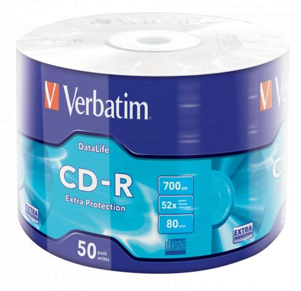 Verbatim DataLife CD-R 80 52x zsugor csomagolás 50db/cs (50-es címke)