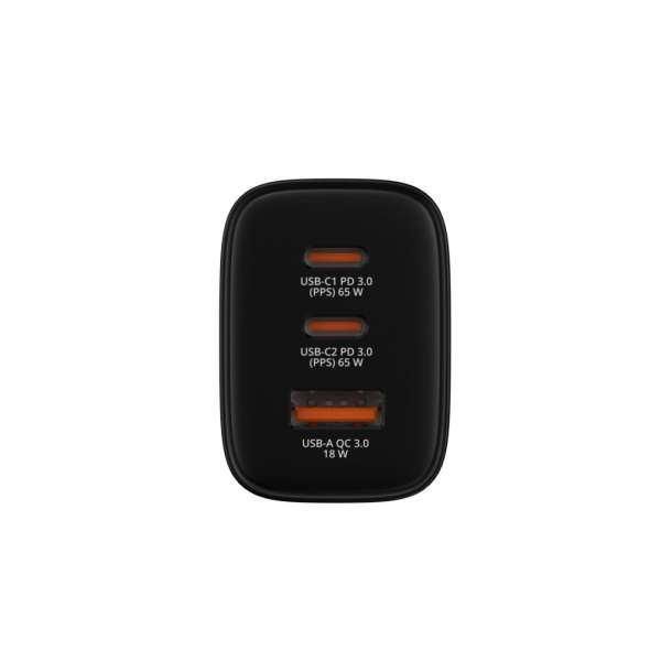 Verbatim Essentials GaN Wall Charger EU Plug 65W 3-Port Black