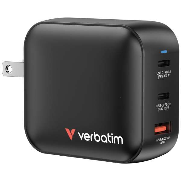 Verbatim Mini GaN Wall Charger 100W 3 Port Black
