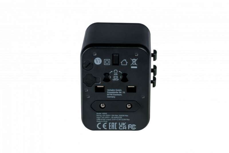 Verbatim Universal Travel Adapter UTA-03 Plug with USB-C PD & QC, 2 x USB-C & 2 x USB-A ports
