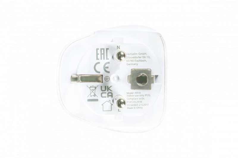 Verbatim World to Europe Adapter Travel Plug White