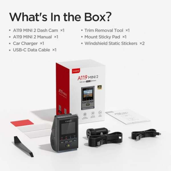 VIOFO A119 MINI 2 Dash Camera Black