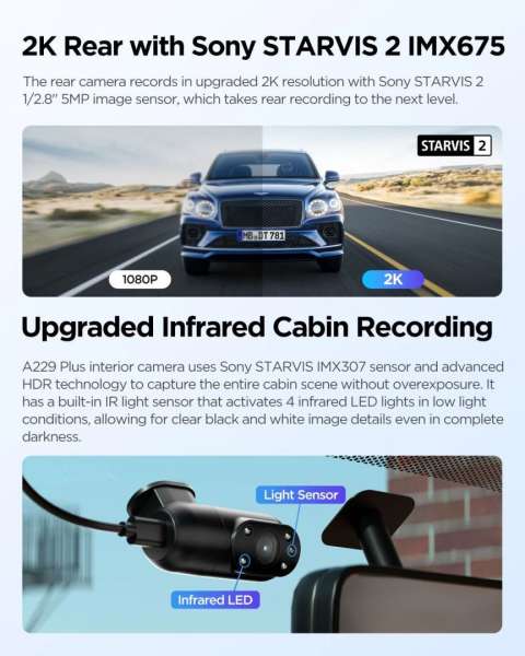 VIOFO A229 Plus 3CH Dash Cam Black