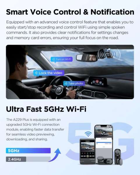 VIOFO A229 Plus 3CH Dash Cam Black