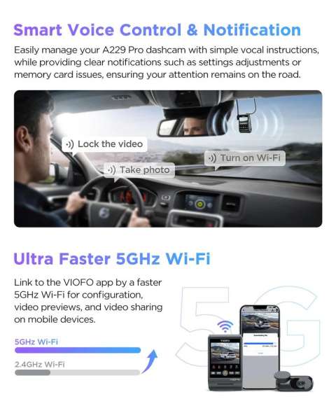 VIOFO A229 Pro 1CH Dash Cam Black