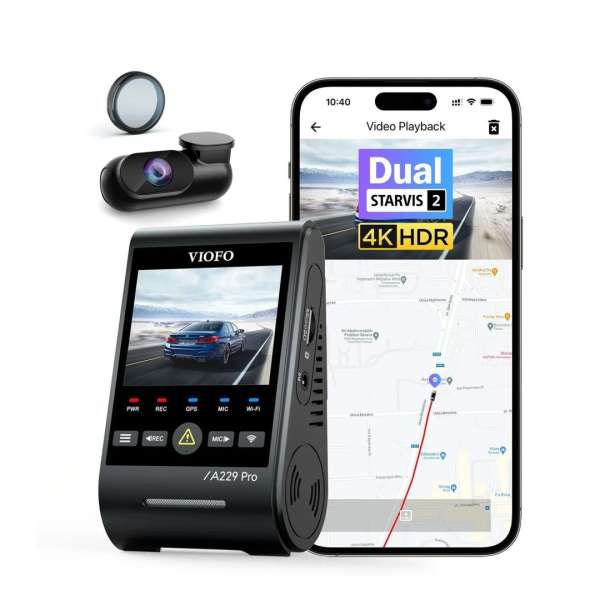 VIOFO A229 Pro 2CH Dual Dash Cam Black
