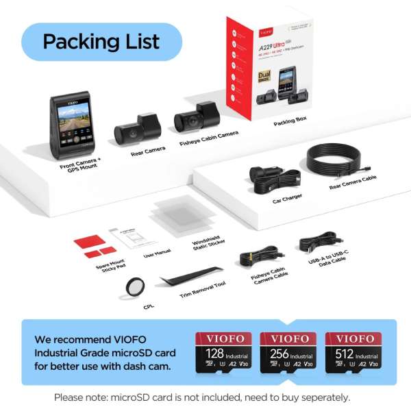 VIOFO A229 Ultra 3CH Dash Cam Black
