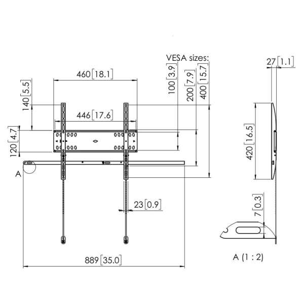 Vogel's PFW 4500 Display Wall Mount fixed Black