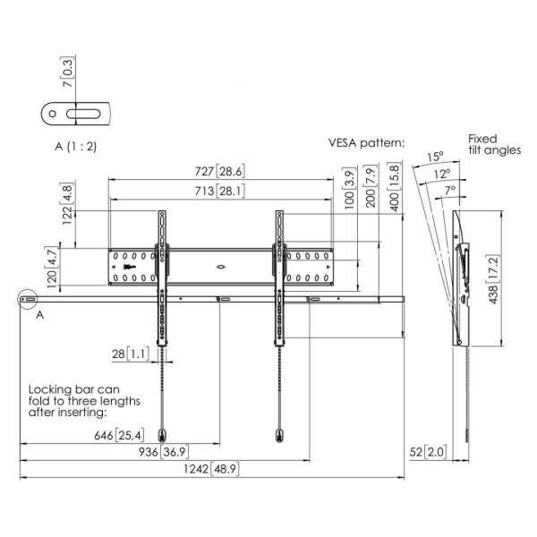 Vogel's PFW 4710 Display Wall Mount tilt 55"-65" Black