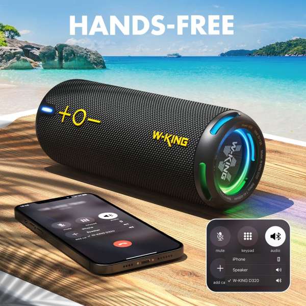 W-King D320 Bluetooth Speaker Black