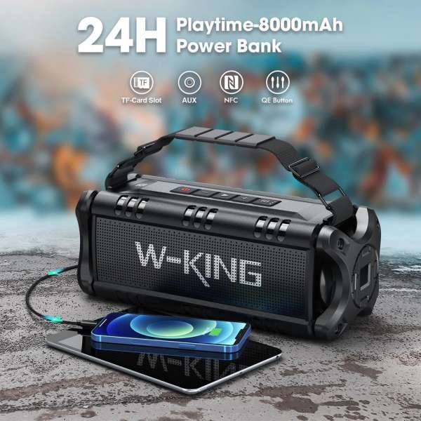 W-King D8 Bluetooth Speaker Black