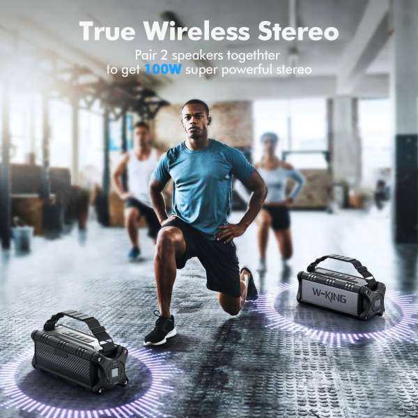 W-King D8 Bluetooth Speaker Black/Silver