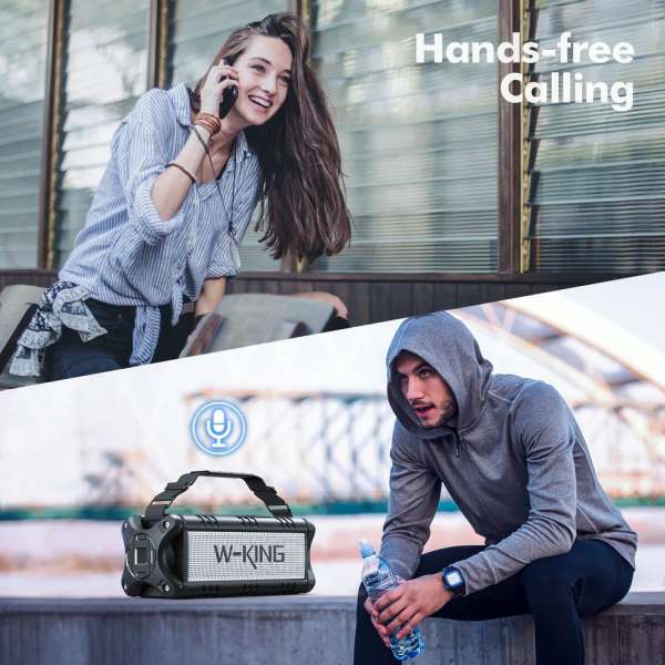 W-King D8 Bluetooth Speaker Black/Silver