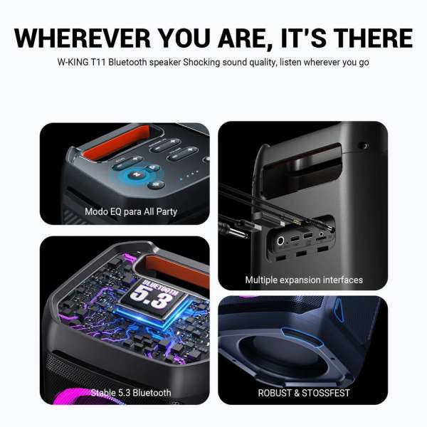 W-King T11 Bluetooth Speaker Black