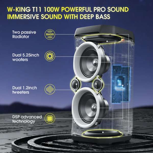 W-King T11 Bluetooth Speaker Black