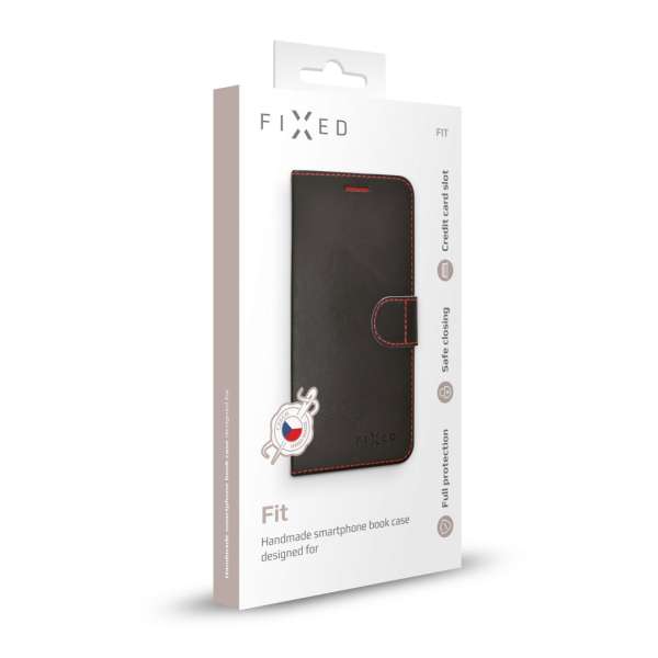 FIXED Wallet oldalranyíló telefontok FIT Apple iPhone 11 Pro Max, Fekete, Mobiltelefon Kiegészítő