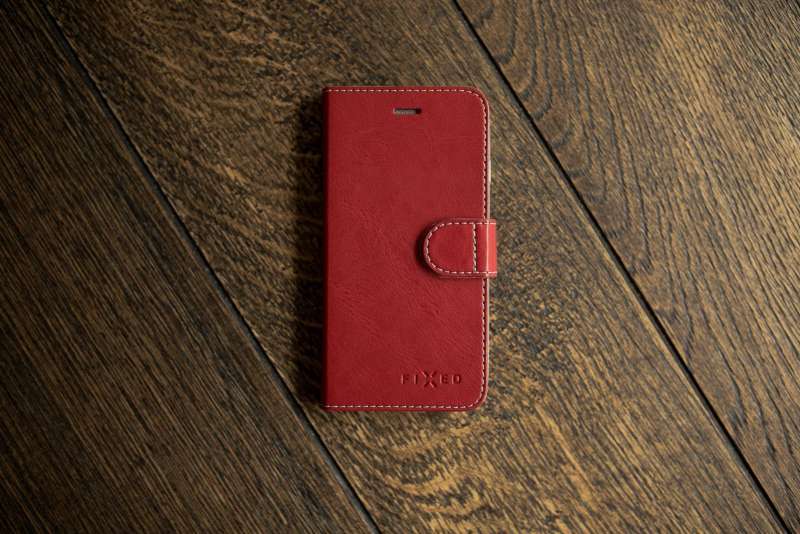 FIXED Wallet oldalranyíló telefontok FIT Apple iPhone 12 Pro Max, Piros, Mobiltelefon Kiegészítő