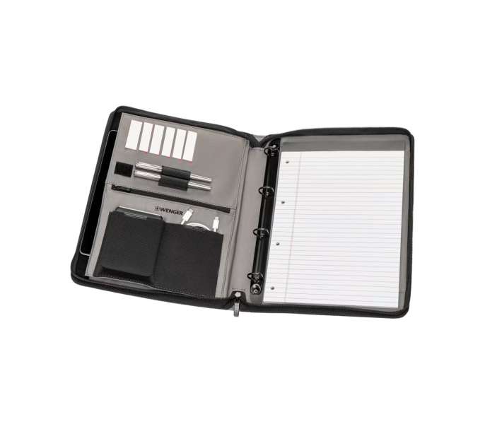 Wenger Affiliate Binder Padfolio with Tablet Pocket Black