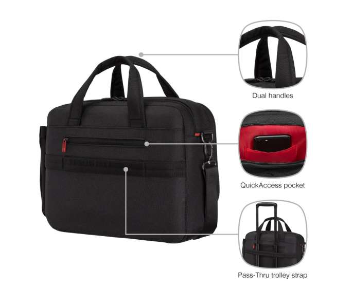 Wenger Cosmic Brief 16" Laptop Briefcase with Tablet Pocket Black