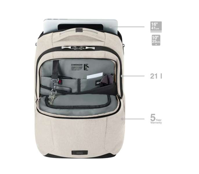 Wenger MX Professional Laptop Backpack with Tablet Pocket 16" Sand