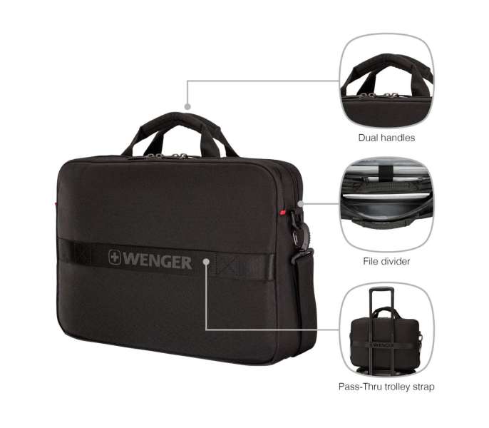 Wenger XE Brief 16 Laptop Briefcase with Tablet Pocket 16" Black