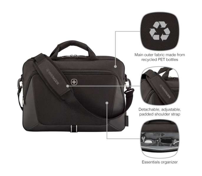 Wenger XE Brief 16 Laptop Briefcase with Tablet Pocket 16" Black