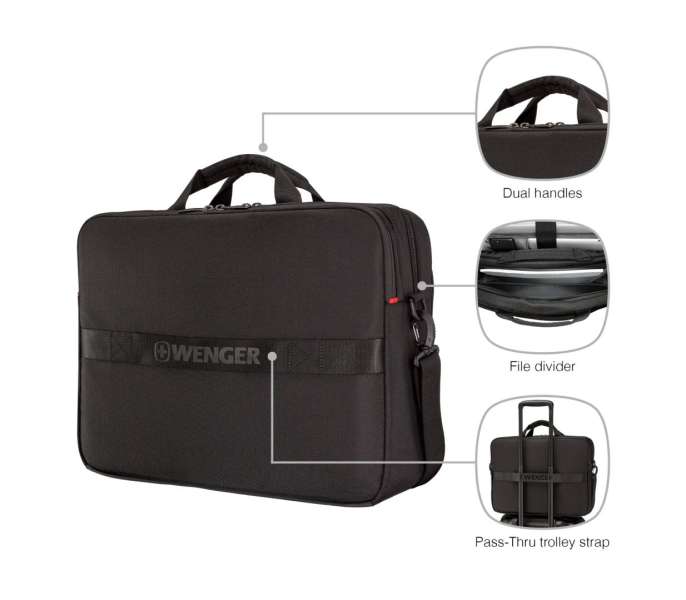 Wenger XE Brief 17 Laptop Briefcase with Tablet Pocket 17" Black