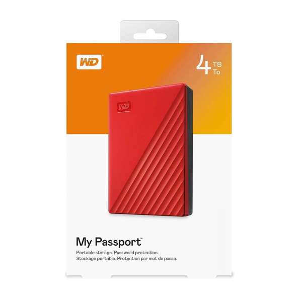 Western Digital 4TB 2,5" USB3.2 My Passport Red