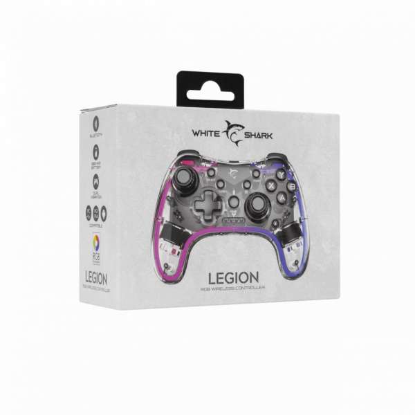 White Shark Legion Bluetooth Gamepad Transparent