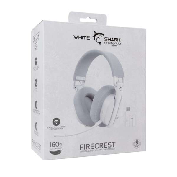 White Shark WGH-2444W FireCrest Wireless Bluetooth Gaming Headset White