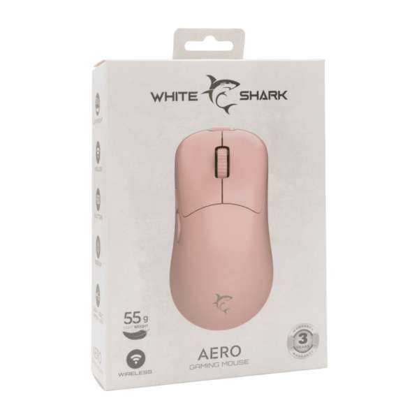 White Shark WGM-5015P Aero Wireless Gaming mouse Pink
