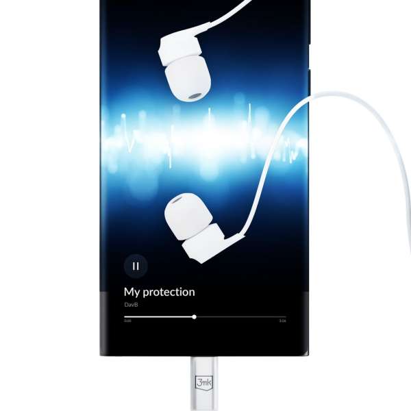 3mk Wired Earphones USB-C Headset White