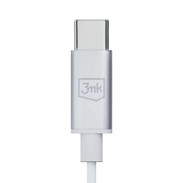 3mk Wired Earphones USB-C Headset White