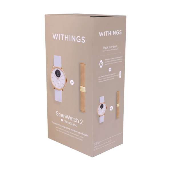 Withings Scanwatch 2 38mm including Milanese wristband Rose Gold