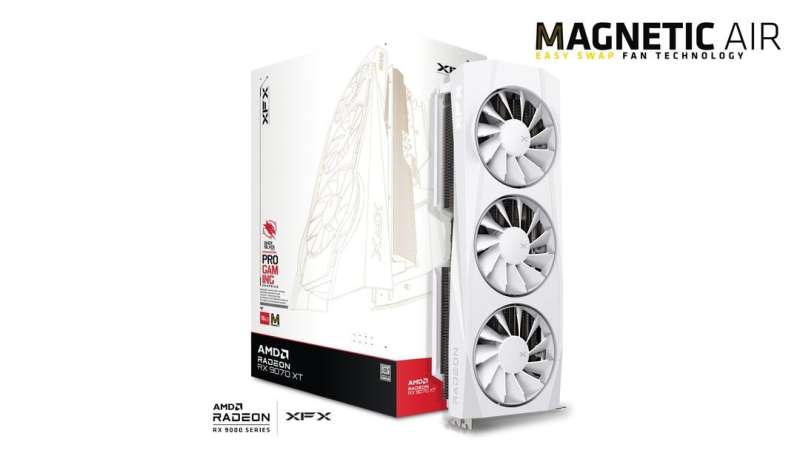 XFX RX9070 XT White 16GB DDR6 Quicksilver Magnetic Air Edition