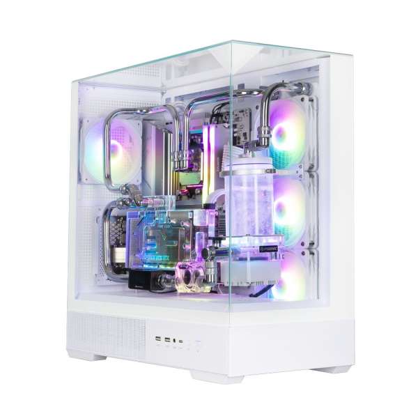 Zalman P40 Prism Plus RGB Tempered Glass White