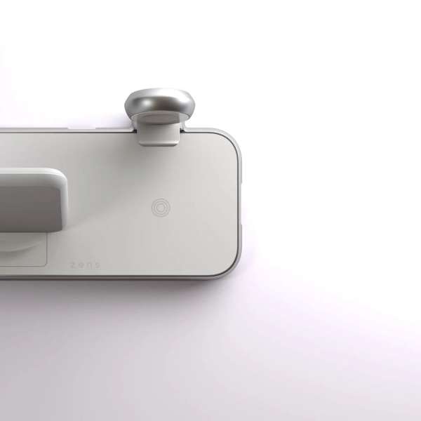 Zens 4-in-1 Stand + Watch Wireless Charger Aluminium White