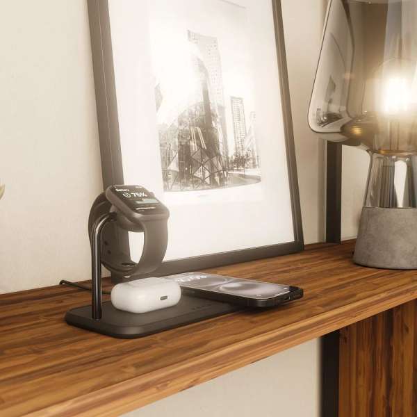 Zens Dual+Watch Aluminium Wireless Charger Black