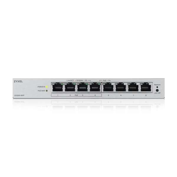 ZyXEL GS1200-8HPv3 8-Port GbE Web Managed Switch