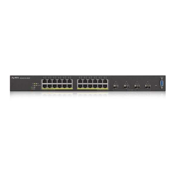 ZyXEL XGS2210-28HP 24-port GbE Layer 3 Access PoE Switch with 10GbE Uplink