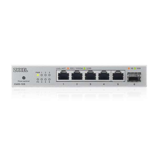 ZyXEL XMG-105 5 Ports 2,5G + 1 SFP+ MultiGig unmanaged Desktop Switch