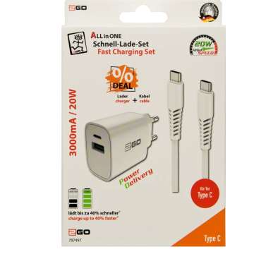 2GO All In One Fast Charging Set 20W White 2GO All In One Fast Charging Set 20W White