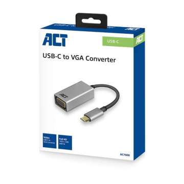 ACT AC7000 USB-C to VGA Converter Silver ACT AC7000 USB-C to VGA Converter Silver