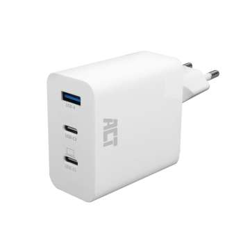 ACT ACT USB-C/USB-A Charger 65W 3-port with Power Delivery PPS, QuickCharge and GanFast