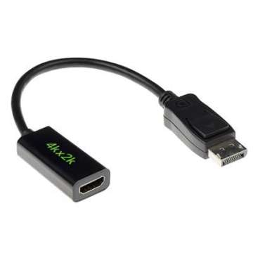 ACT Conversion DisplayPort male to HDMI A female cable 0,15m Black ACT Conversion DisplayPort male to HDMI A female cable 0,15m Black