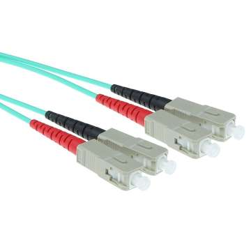 ACT LSZH Multimode 50/125 OM3 fiber cable duplex with SC connectors 3m Blue