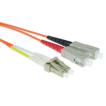 ACT LSZH Multimode 62.5/125 OM1 fiber cable duplex with LC and SC connectors 1,5m Orange ACT LSZH Multimode 62.5/125 OM1 fiber cable duplex with LC and SC connectors 1,5m Orange