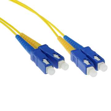 ACT LSZH Singlemode 9/125 OS2 fiber cable duplex with SC connectors 2m Yellow ACT LSZH Singlemode 9/125 OS2 fiber cable duplex with SC connectors 2m Yellow