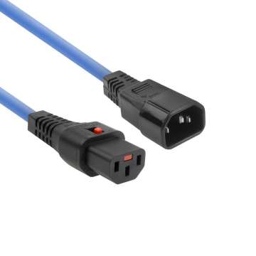 ACT Powercord C13 IEC Lock - C14 2m Blue