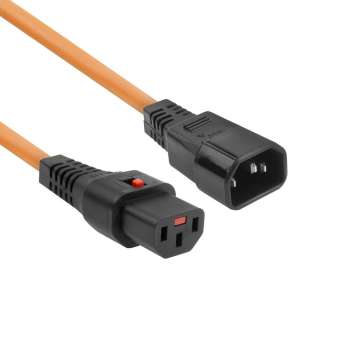 ACT Powercord C13 IEC Lock - C14 2m Orange ACT Powercord C13 IEC Lock - C14 2m Orange